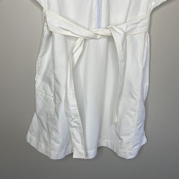SAUNDERS Collective Nani Dress Womens 2 White Tie Waist Cotton Poplin Pockets - Picture 5 of 13
